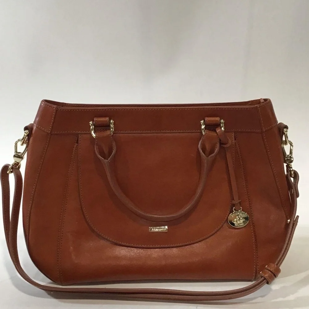 Women’s Brahmin Smooth Brown Leather Satchel Bag
